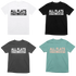 Four Comfort Color T-shirt in white, black, pepper, and seafoam with bold 'All Flats Extra Crispy' graphic text on the front.