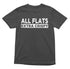 Pepper gray Comfort Colors T-shirt with bold 'All Flats Extra Crispy' graphic in white text on the front.