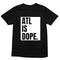 Black Comfort Colors t-shirt with ATL IS DOPE bold white graphic on the front.