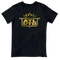 Black Atlanta Is United t-shirt with bold gold graphic design inspired by Atlanta culture and unity