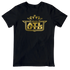 Black Atlanta Is United t-shirt with bold gold graphic design inspired by Atlanta culture and unity