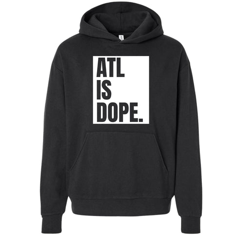 Black ATL Is Dope Atlanta hoodie with bold graphic print on front