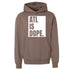 Espresso brown ATL Is Dope Atlanta streetwear hoodie with front graphic