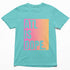 Teal t-shirt with 'ATL IS DOPE' text on a white background