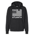 Black Made in Atlanta hoodie with American flag featuring bold graphic print