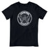 Atlanta City Seal inspired graphic tee featuring eagle emblem and “5 Stripes Atlanta GA” design on a black t-shirt