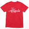 Red Comfort Colors Classic Atlanta t-shirt with vintage script Atlanta graphic
