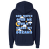 Navy blue God Watch Over Me While I Chase My Dreams hoodie with bold back graphic design