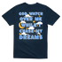 Navy God Watch Over Me While I Chase My Dreams t-shirt with large back graphic, faith-based inspirational apparel.
