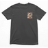 Pepper gray God Watch Over Me While I Chase My Dreams t-shirt, large back graphic and small front left chest design, faith-based inspirational apparel.