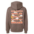 Back of espresso brown God Watch Over Me While I Chase My Dreams graphic hoodie