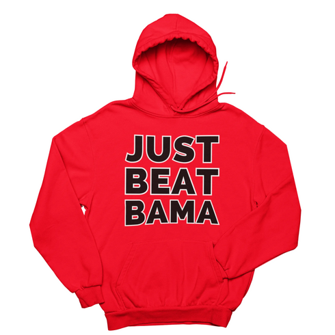 Red Just Beat Bama Georgia football fan hoodie with front graphic