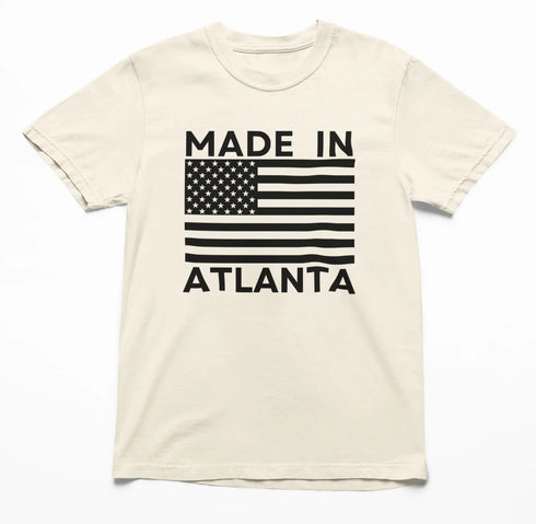 Ivory Made In Atlanta t-shirt with classic Atlanta text design