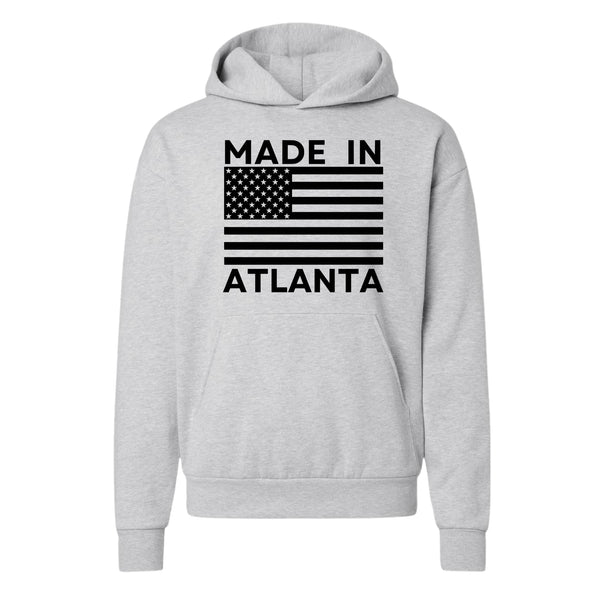 Heather gray Made in Atlanta sweatshirt with front graphic
