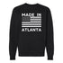 Black sweatshirt with 'Made in Atlanta' text and American flag design