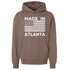 Espresso brown Made in Atlanta hoodie with front graphic design