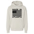 Ivory Made in Atlanta hoodie with bold American Flag front print