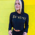 Women's 5 Stripes Golden Spike Cropped Hoodie