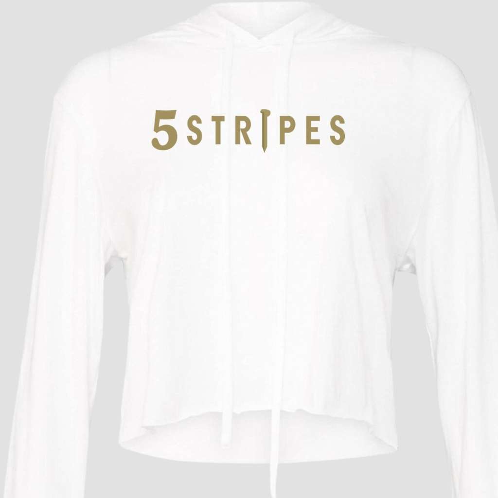Women's 5 Stripes Golden Spike Cropped Hoodie